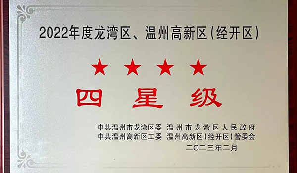 耐氟隆集團(tuán)榮獲“2022年度星級(jí)企業(yè)”榮譽(yù)稱號(hào)